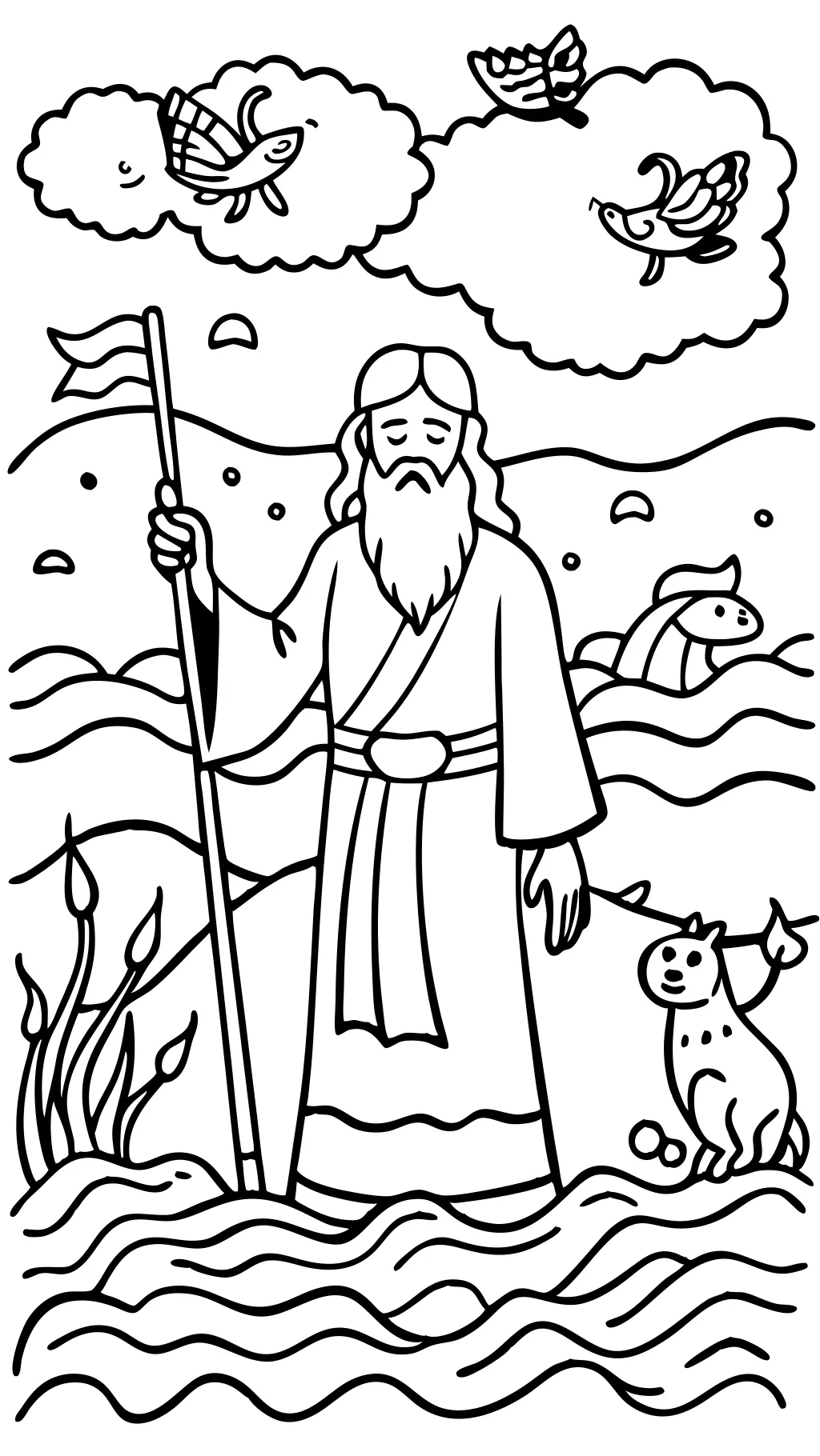 moses crossing the red sea coloring page